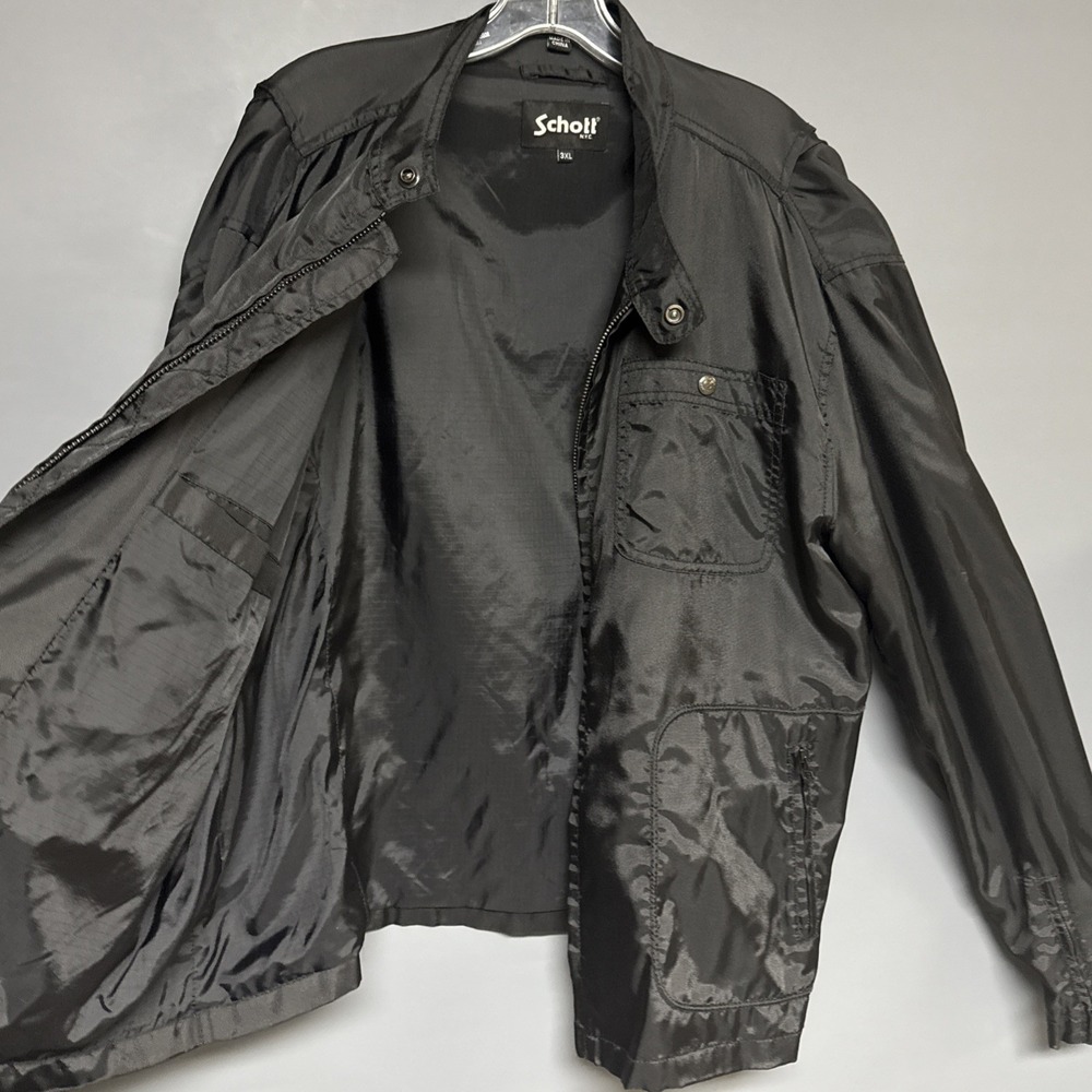 Schott NYC Nylon Cafe Race Jacket - Men's 3XL - Rain Windbreaker - Picture 3 of 12